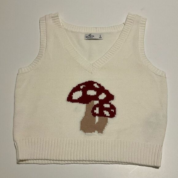 Hollister Mushroom Vest, Tank, Top, Sweater. Small. White - Picture 10 of 10
